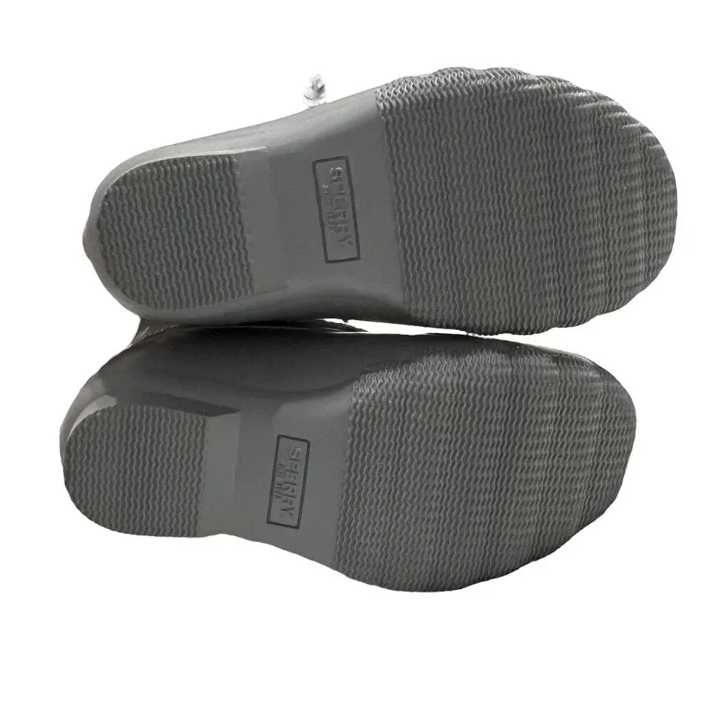 NEW Sperry 9M Sparkly Grey & Aqua Saltwater Boots